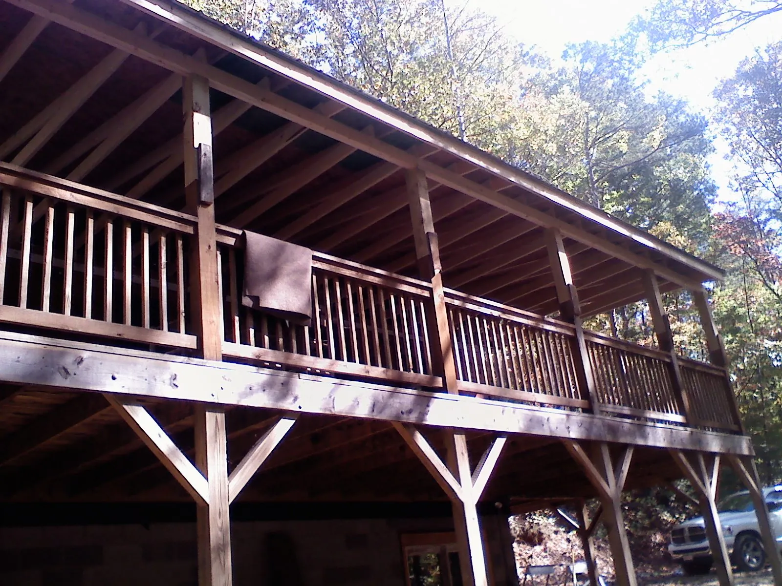 Timber framing under a new elevated porch and deck — Roof Leak Repair in Rosebud by Roofing Brothers